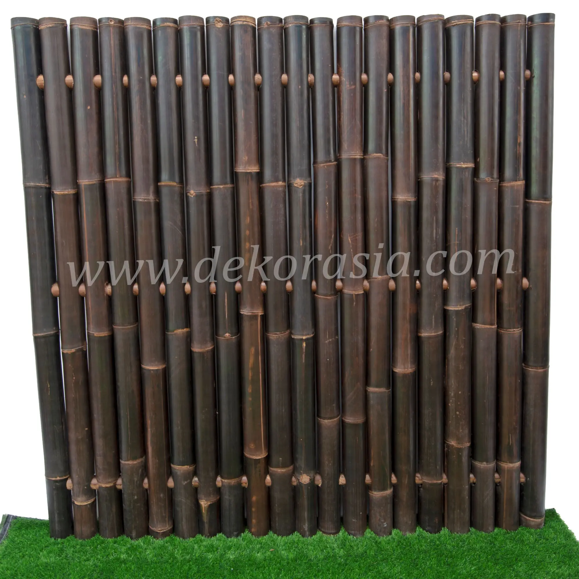 Ограждение из бамбука с маленькими бамбуковыми палочками и шнурком из черного кокосового волокна (доступный цвет натуральный и черный)