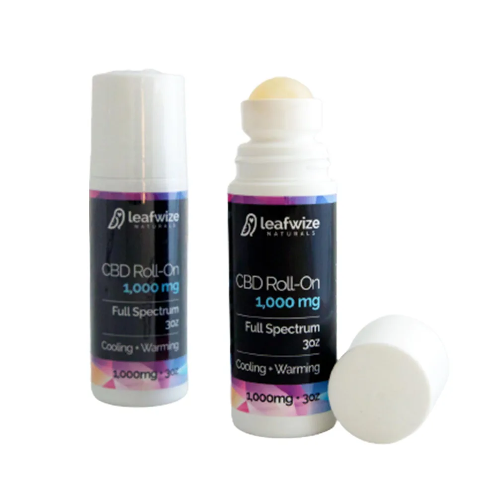 Leafwize Naturals CBD местный валик, полный спектр 1000 мг, сильный согревающий и охлаждающий гель для снятия боли
