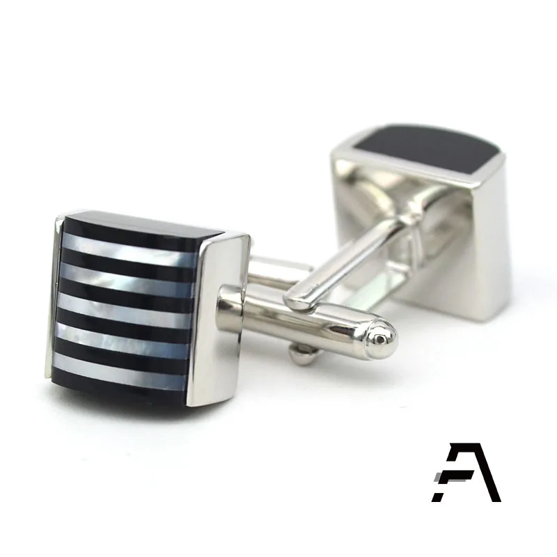 Черно-белые полосы оболочки мужские костюмы рубашки запонки оптовая цена Dongguan Fancy