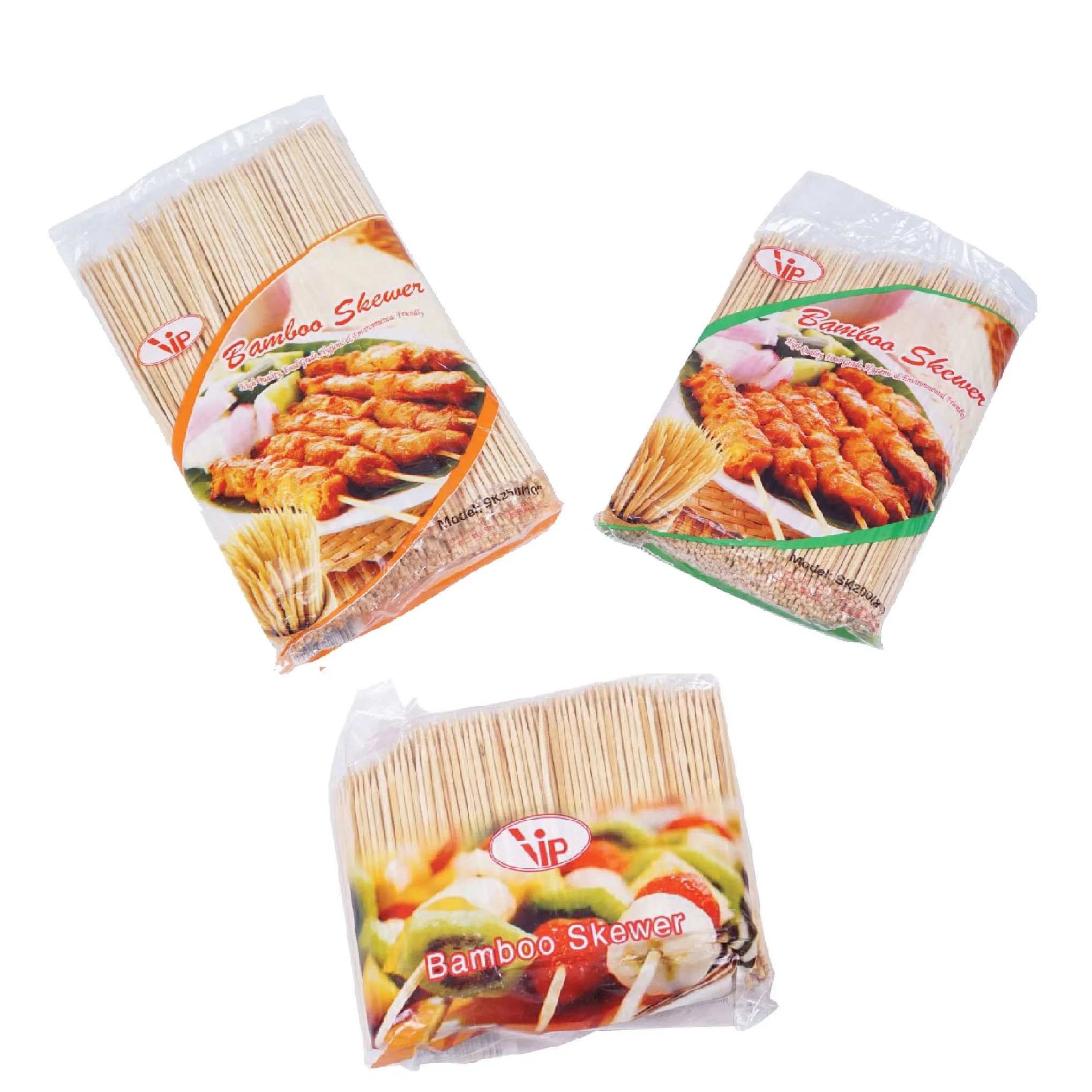 Eco-friendly Wholesale Customized Bamboo BBQ Sticks Barbecue Skewers for Export