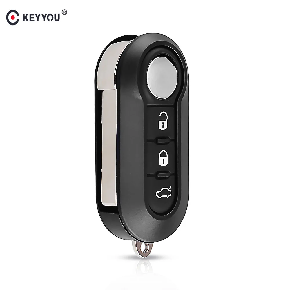 KEYYOU 3 Buttons Flip Folding Car Key Shell for FIAT 500 Panda Punto Bravo Ducato Stilo Remote Auto Key Pad Case Cover Fob SIP22