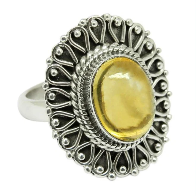 
Designer 925 Solid Sterling Sliver Genuine Citrine Oval Cut Gemstone Hot Fashion Design Ring for love 