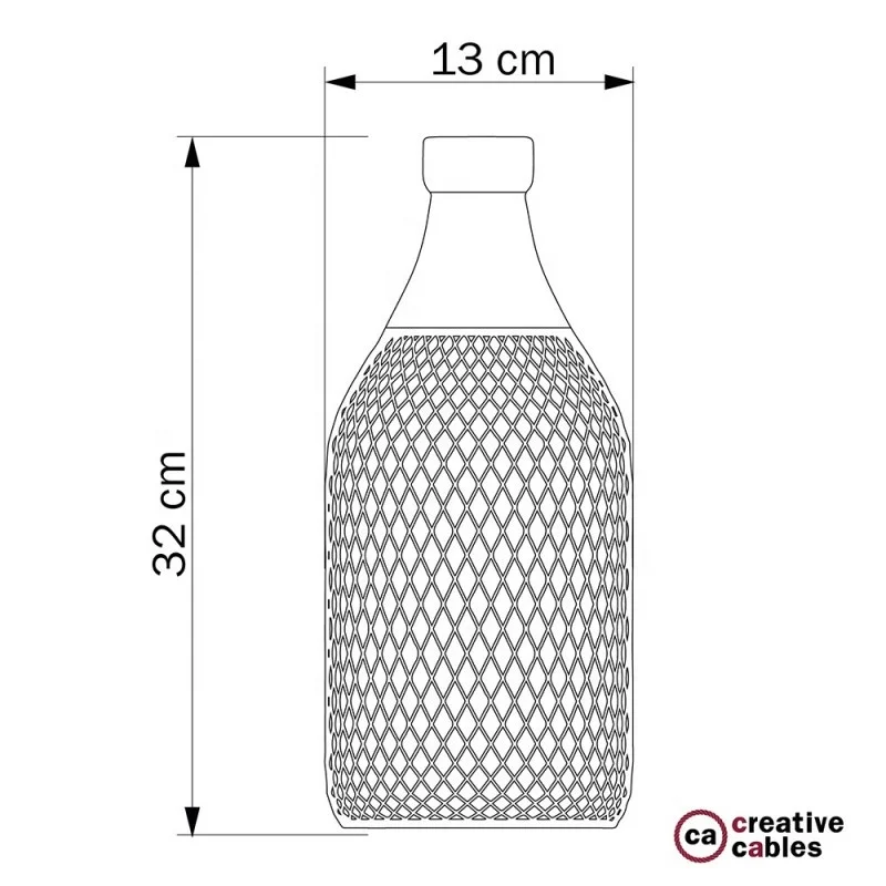 Bottle shaped naked light bulb cage