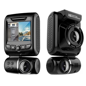 Motorcycle dash camera dual lens 2 channel front and inner  view mini hidden mirror dvr with WIFI