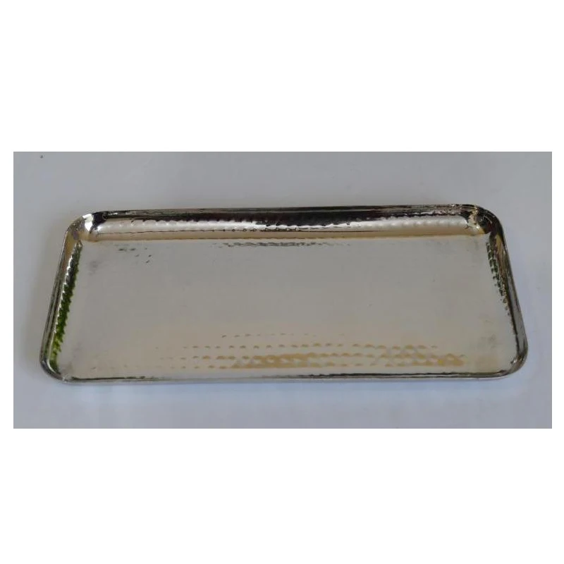 Stainless Steel Hammered Rectangle Tray Hammered Nickel Plated Gold Plated Shining Polish Modern Luxury Exclusive Fancy Server
