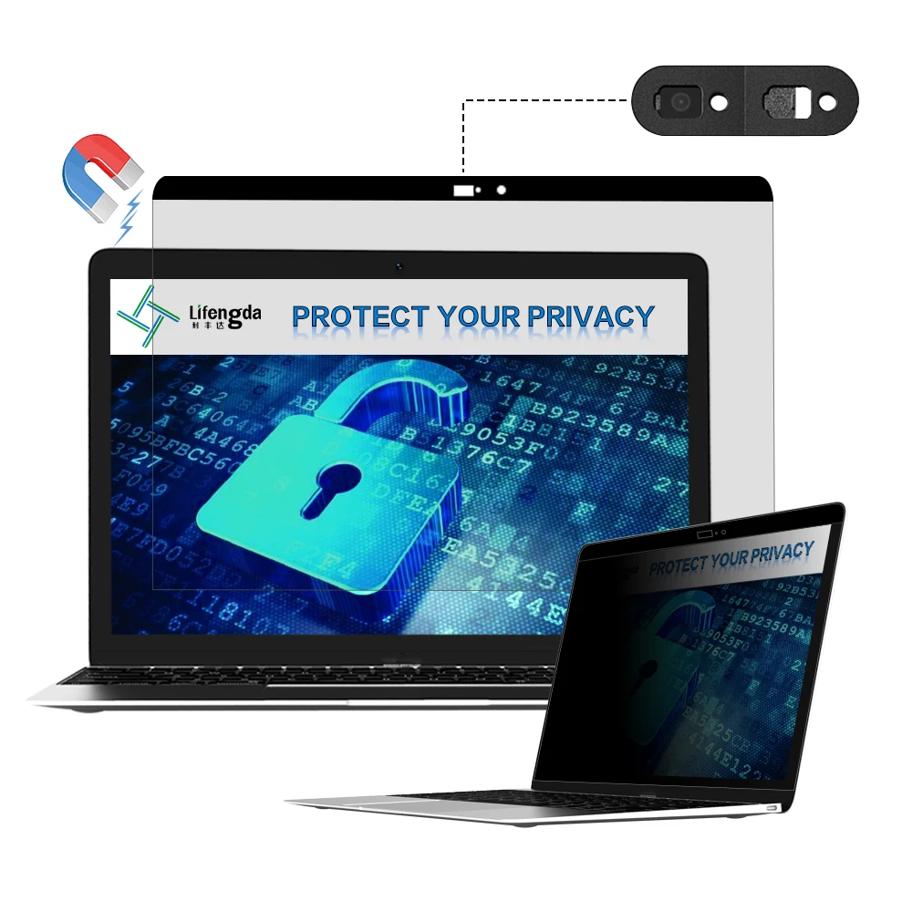 LFD117 New Computadora film High Clarity Patented Magnetic Privacy Screen Filter with Webcam for Macbook Air 13 screen protector