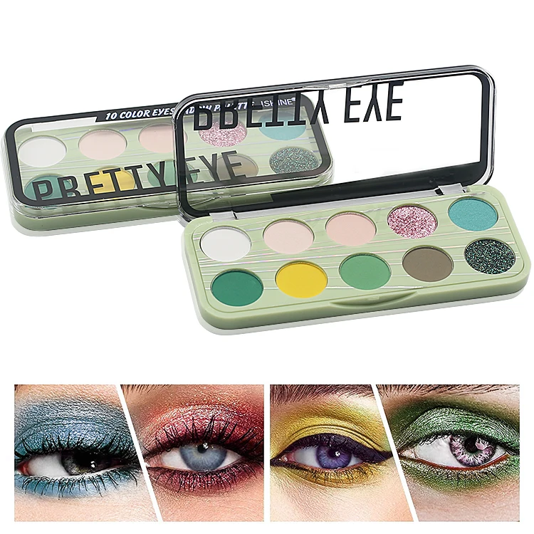 Hot Sales Factory Cosmetics High Pigment Private Label 10 Color Matte And Glitter Makeup Eyeshadow Palette