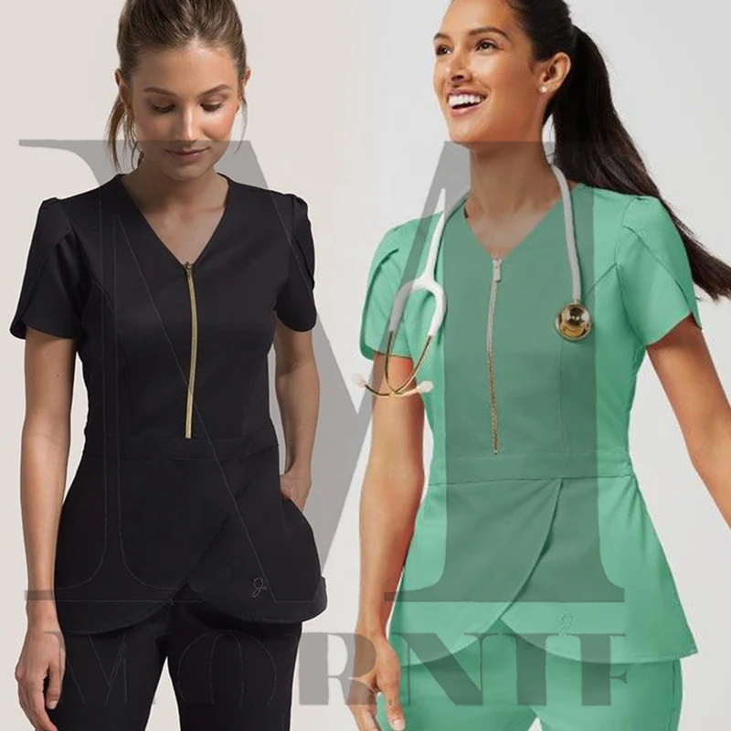 
Nurse Scrub Suit Lab Coat Patterns of Medical Clothing Uniforms White Design Women 