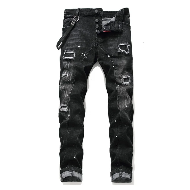 OEM Vintage Men Slim Fit Jeans Pant Straight Casual Quality Cotton Waxed Denim Pants USA