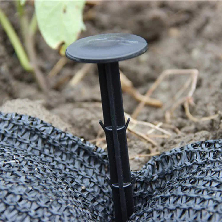1000pcs 4.3 in Garden Pegs Anchors Mulch Pegs Rustproof Plastic Yard Pegs Barbed Stakes Rod Nail for Fixing Weed Mat Black