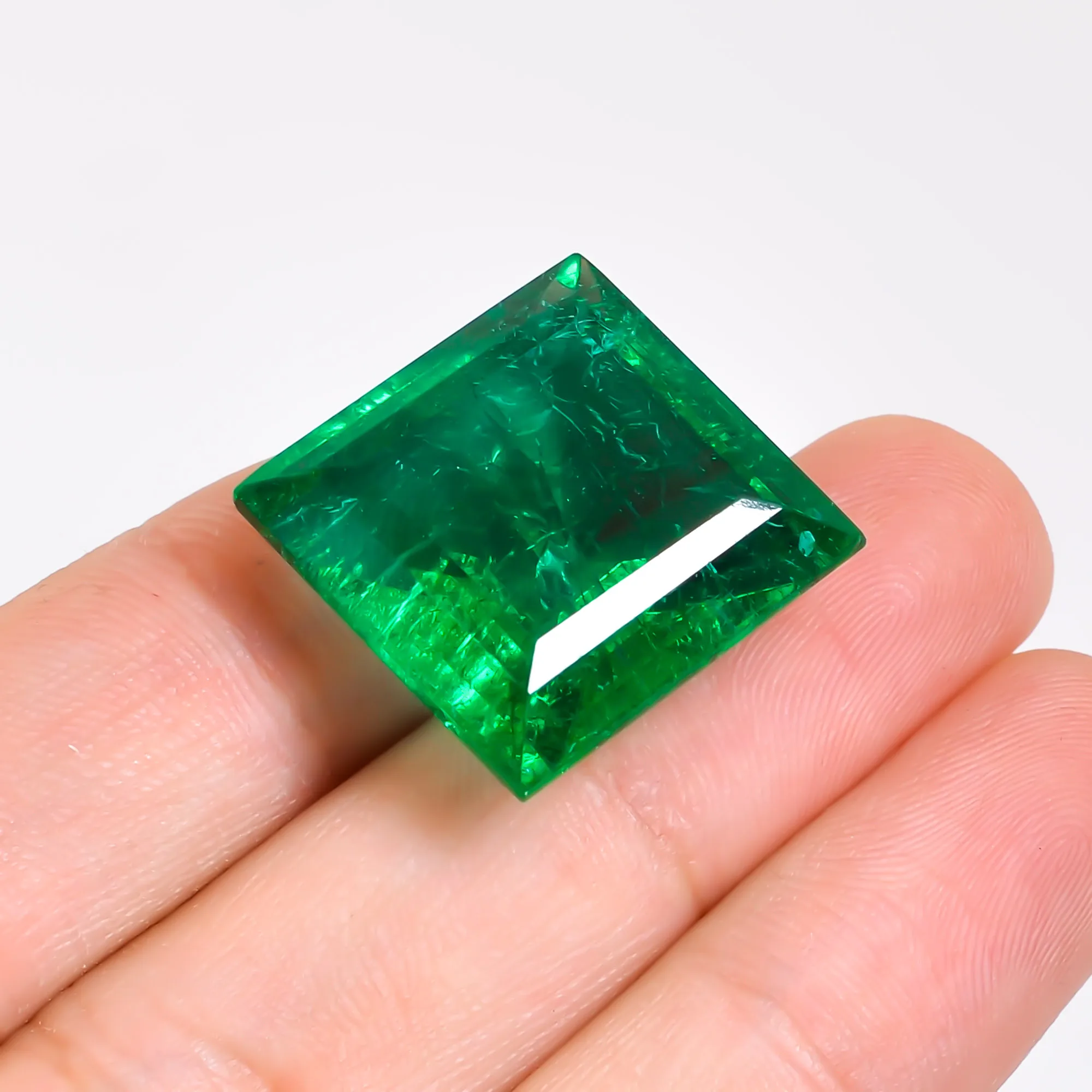 Marvellous Top Grade Quality Lab Created Emerald Rectangle  Square Shape Cut Stone Loose Gemstone