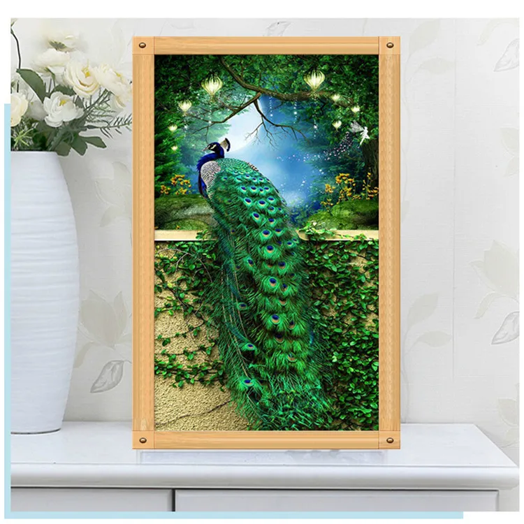 Full Drill Elegant and beautiful peacock Embroidery Cross Stitch Arts Craft Canvas Wall Decor diamond painting kits