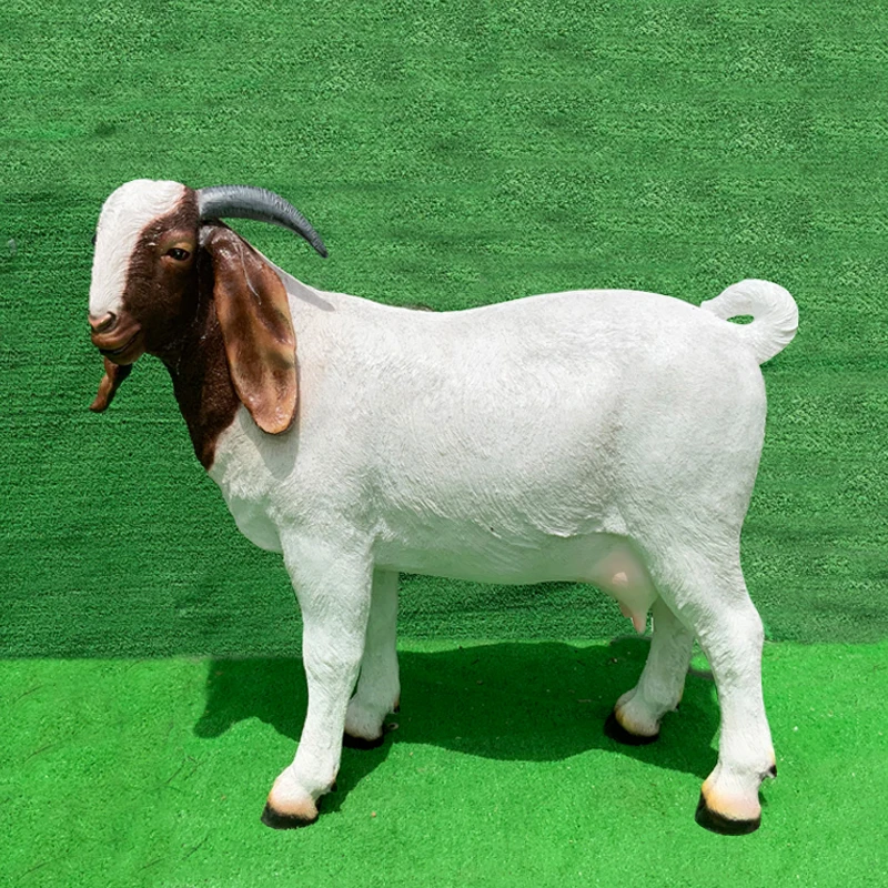 Hot - selling Zoo garden decorative life size resin animal figurines statue outdoor custom resin art sculptures goat statues