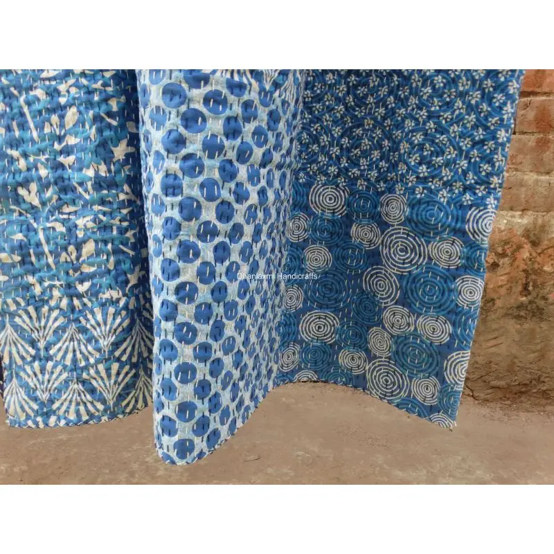 Красивое домашнее украшение оптом ПОКРЫВАЛО РУЧНОЙ РАБОТЫ Хлопковое одеяло Kantha индийское многоцветное покрывало с принтом Gudari дизайн