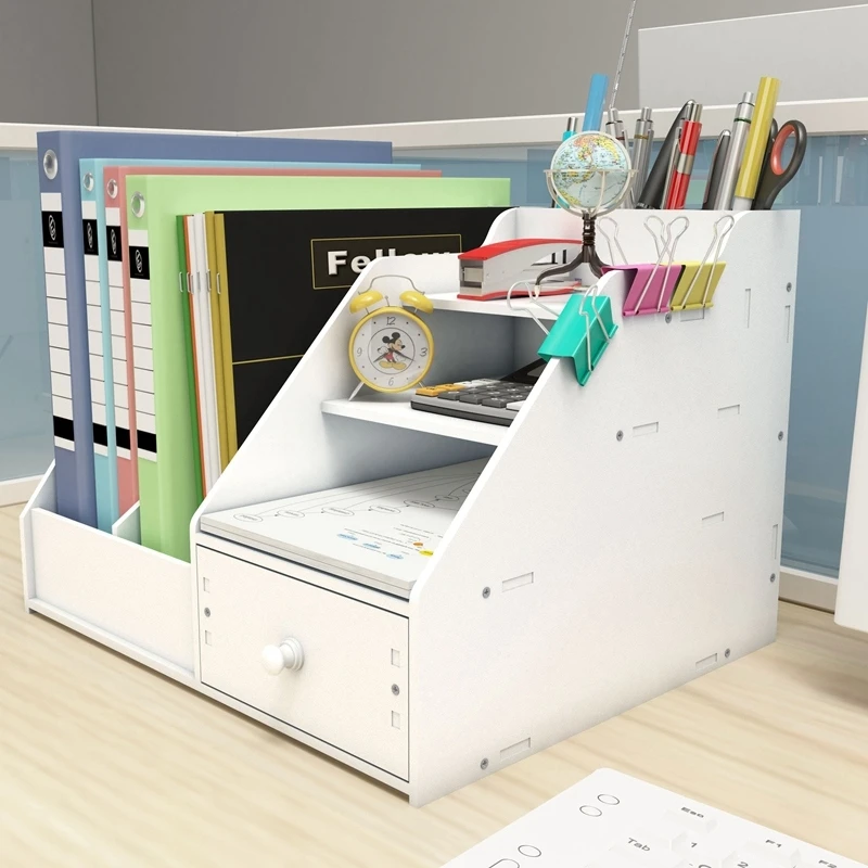Высококачественный шкаф для журналов книжный коробка хранения канцелярских принадлежностей книжная полка офиса белая
