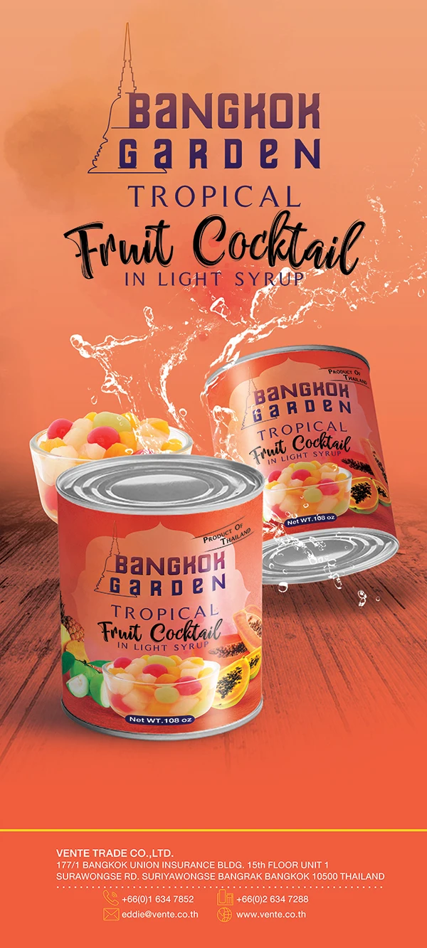 High Quality with Great Price Canned Tropical Fruit Cocktails in Light Syrup 8oz. Mix Fruits from Thailand