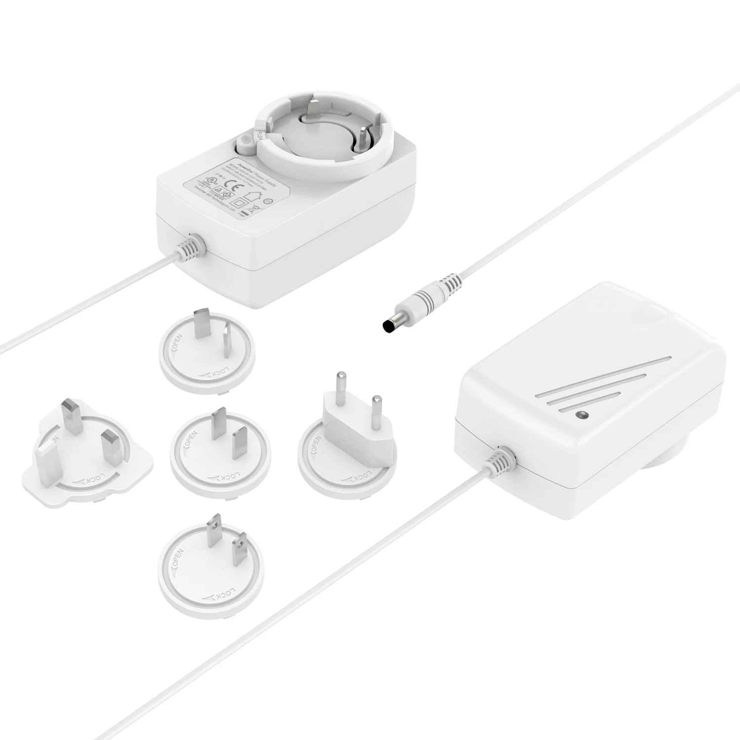 Factory Input Ac 100-240v   AC-DC Output  8.4V 9V 12V 14.4V 24V  portable charger for rechargeable Poli buit-in led light