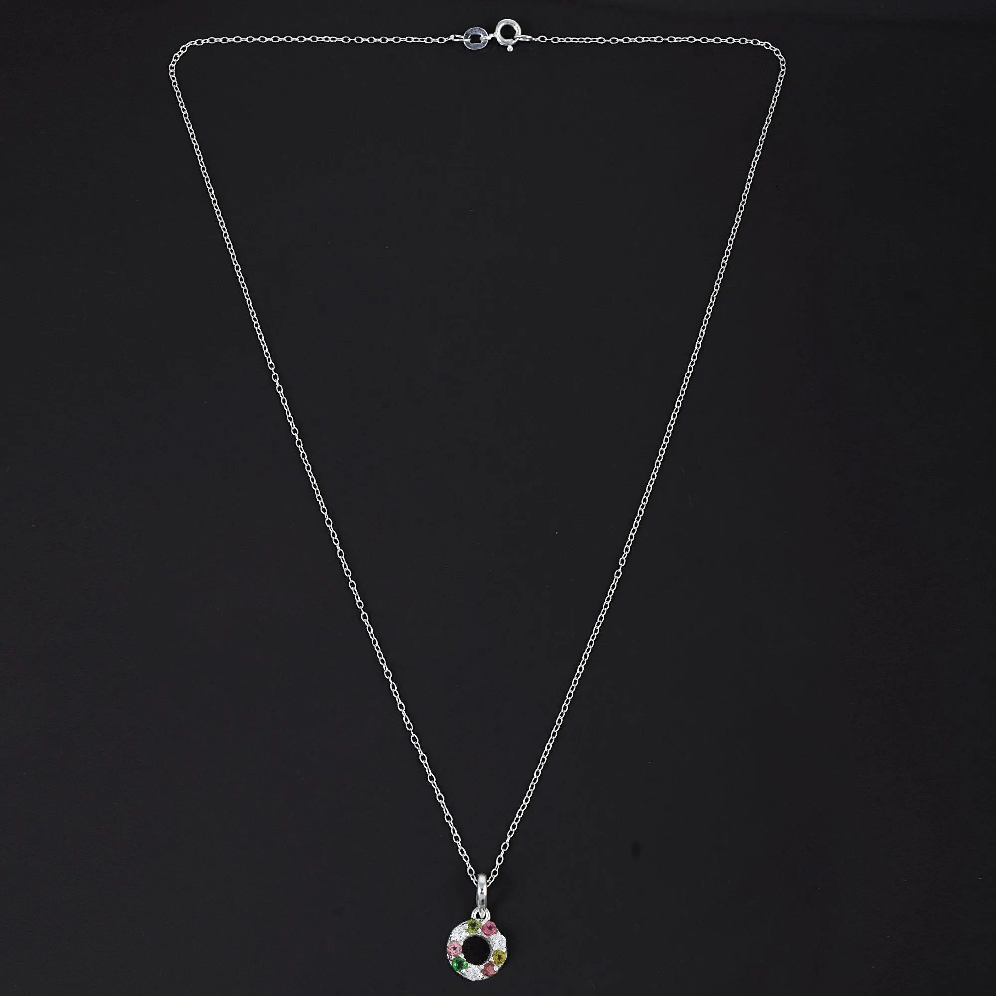 Best Selling Pink Sapphire Gemstone Pendant S925 Sterling Silver Minimalist Round Charm Dainty Jewelry Best Wholesaler Supplier