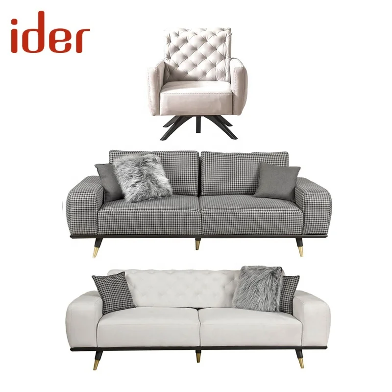 New arrival modern sofa set comfy art deco 3 seater roundable armchair istanbul furniture