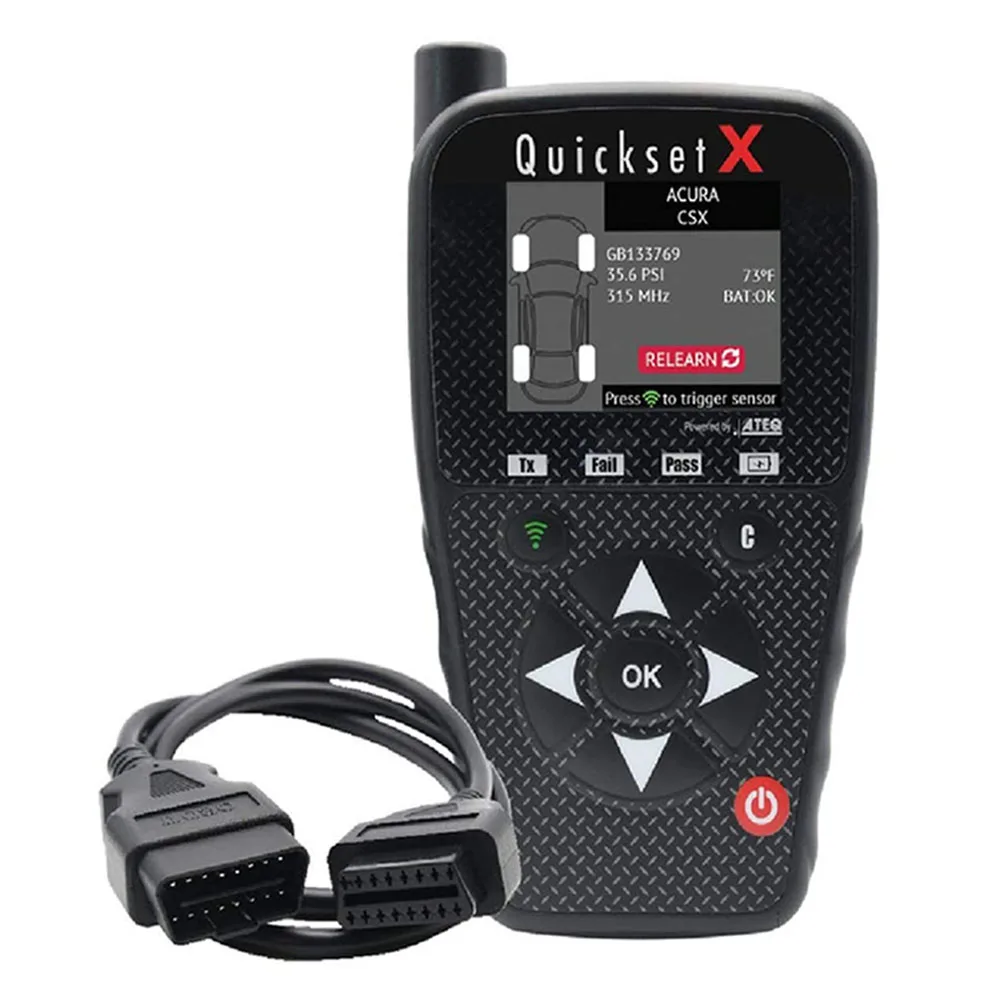ATEQ Quickset X TPMS Activation and ECU Reset Tool Includes OBD Cable Domestic European and Import Vehicle Coverage up to 2020