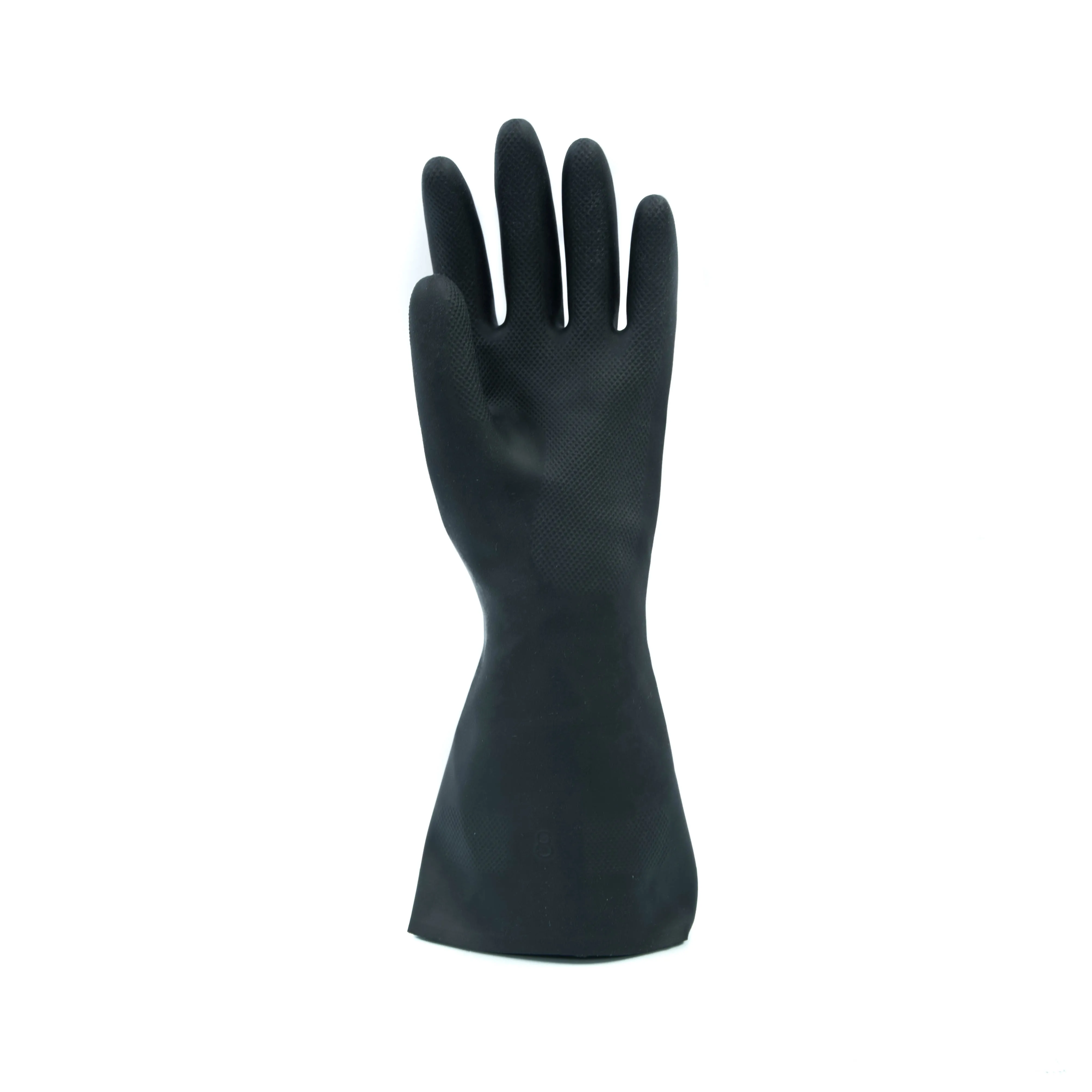 Black rubber long work gloves guantes de latex negros latex work gloves for drainage work wastewater treatment waste sorting