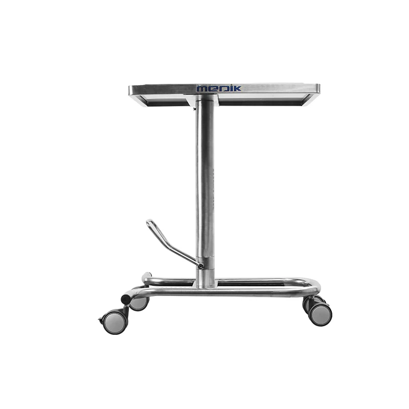 
Hospital Stainless Steel Surgical Hydraulic Mechanical Mayo Table In Operating Room Medical Instrument Trolley For Sale 