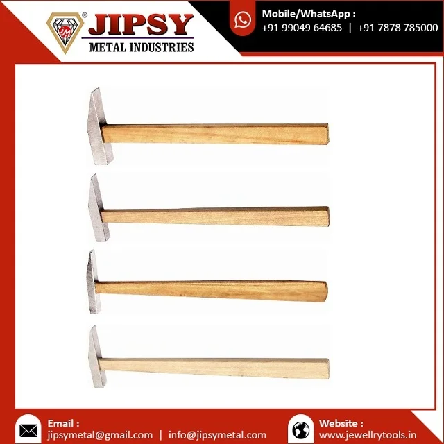 Ball Peen Type Chasing Jewelry Hammer with Wooden Handle Satin Finish Goldsmith jewelry Making Tool