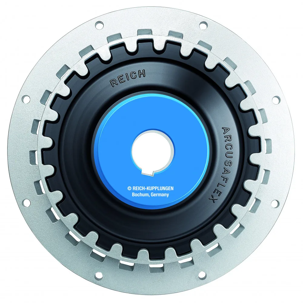 
Torsionally flexible rubber disc coupling for internal combustion engine drives 