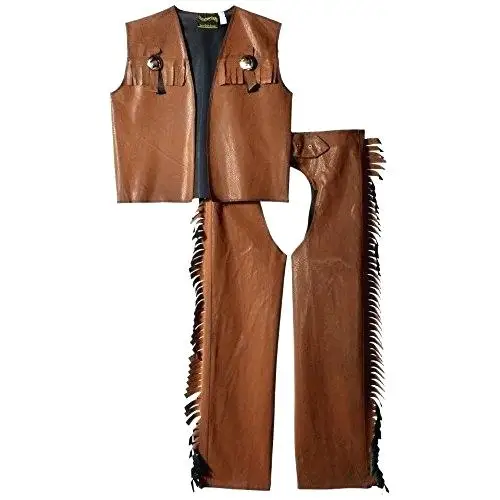 
Faux Leather Cowboy Chaps and Vest Costume Outfit For Men Giddy up cowboys 