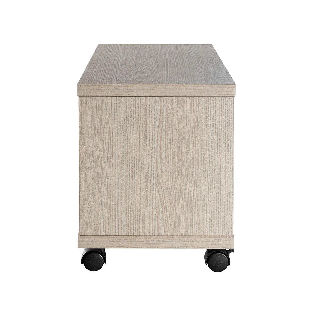 Mobile Wood Media Console TV Floor Stand with Adjustable Shelf With Ample Storage and Mobility