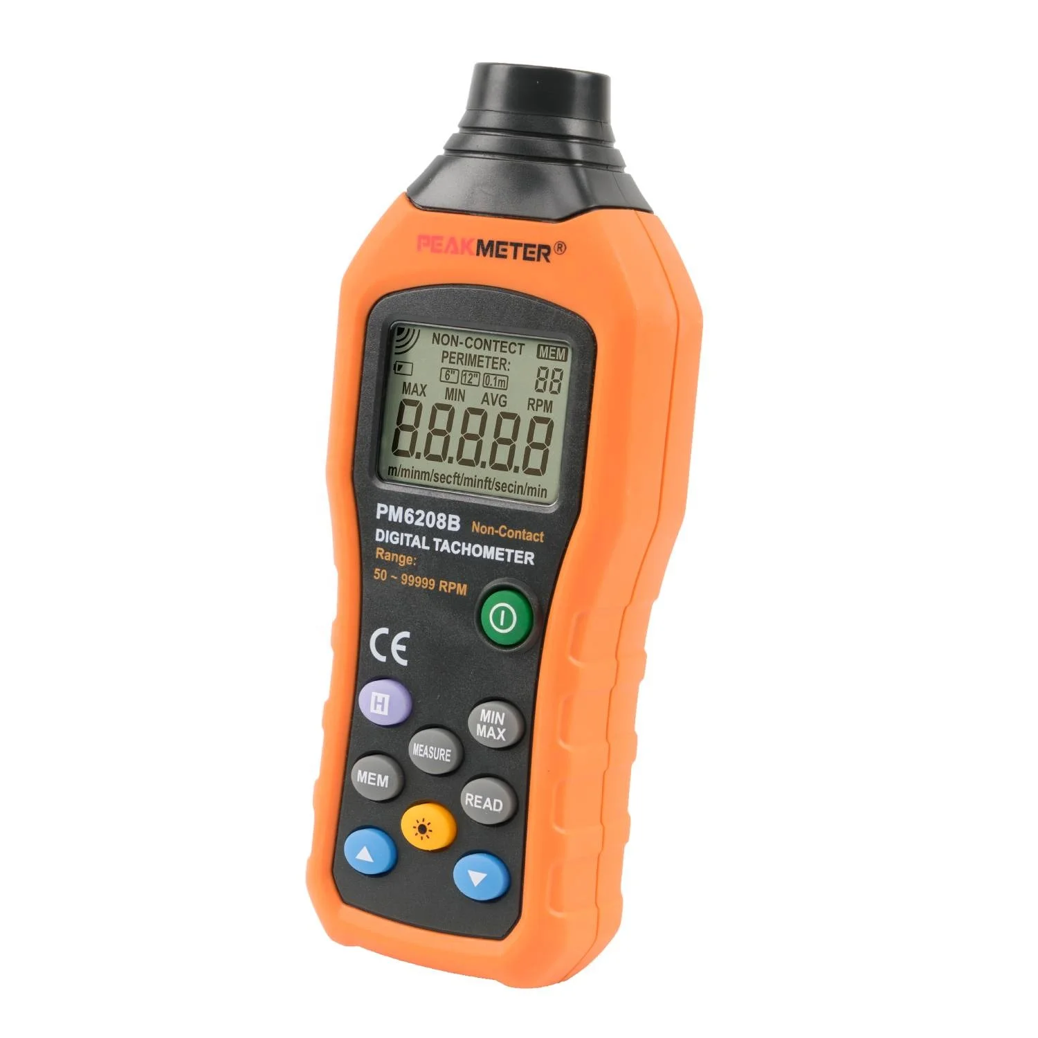 50~19999RPM high quality digital non contact tachometer PM6208B with 50-250mm measuring distance
