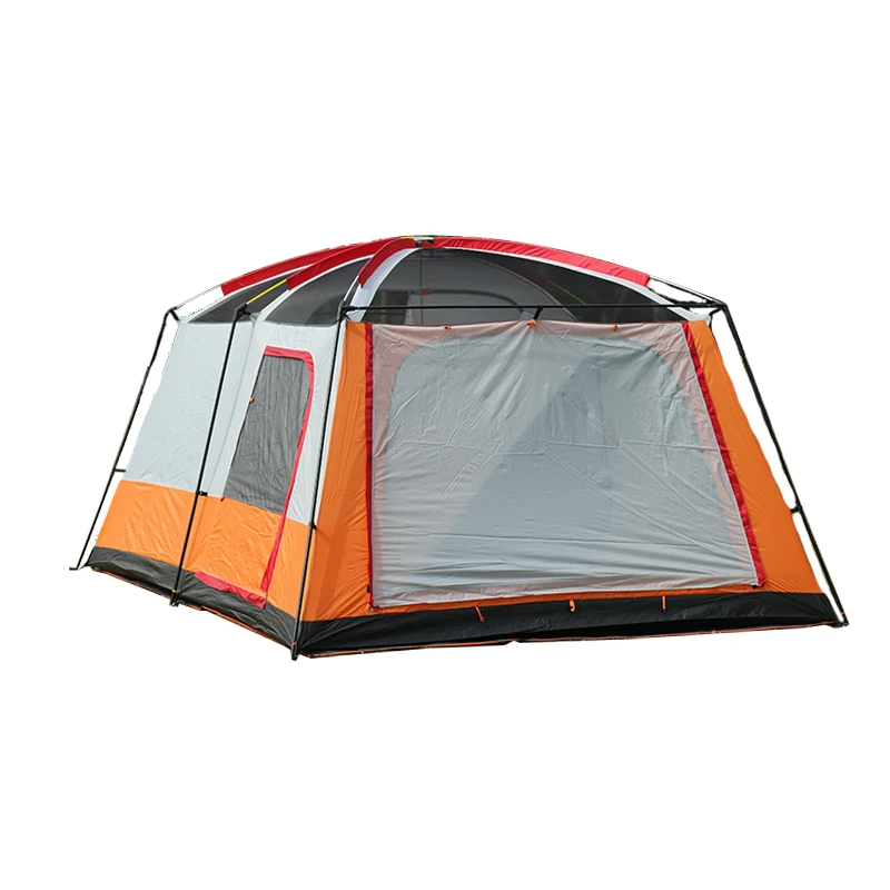 Family Friends Outdoor Big Camping Tents 8-12 Persons Large Space Double Layers 2 Rooms 1 Living Room Waterproof Camping Tent