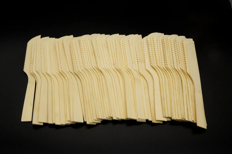 Disposable 170 mm bamboo knife fork spoon cutlery set Bamboo Disposable Wooden travel utensils disposable bamboo kitchenware