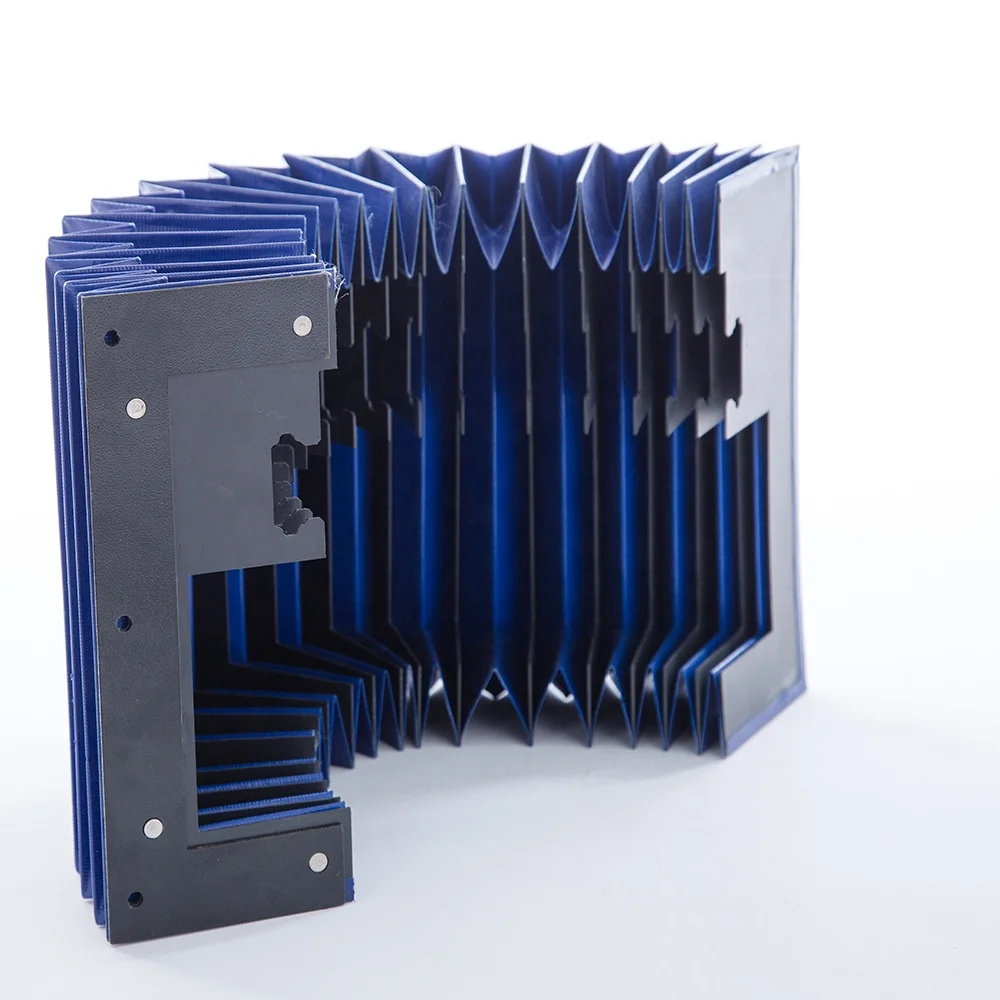OEM Customized CNC Machine Protective Cover Square Type Accordion   blue Bellows