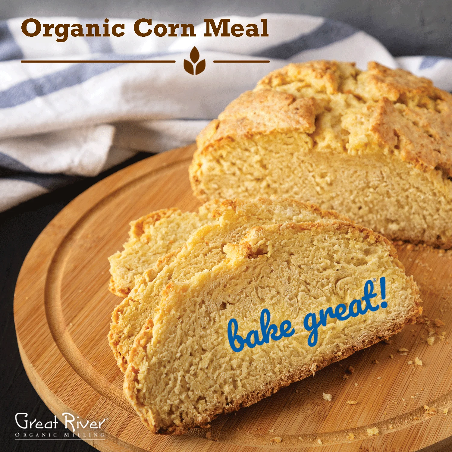 Great River Organic Milling Organic Specialty Cornmeal, 50 lb (Pack of 1) Cornmeal Bread, Flour