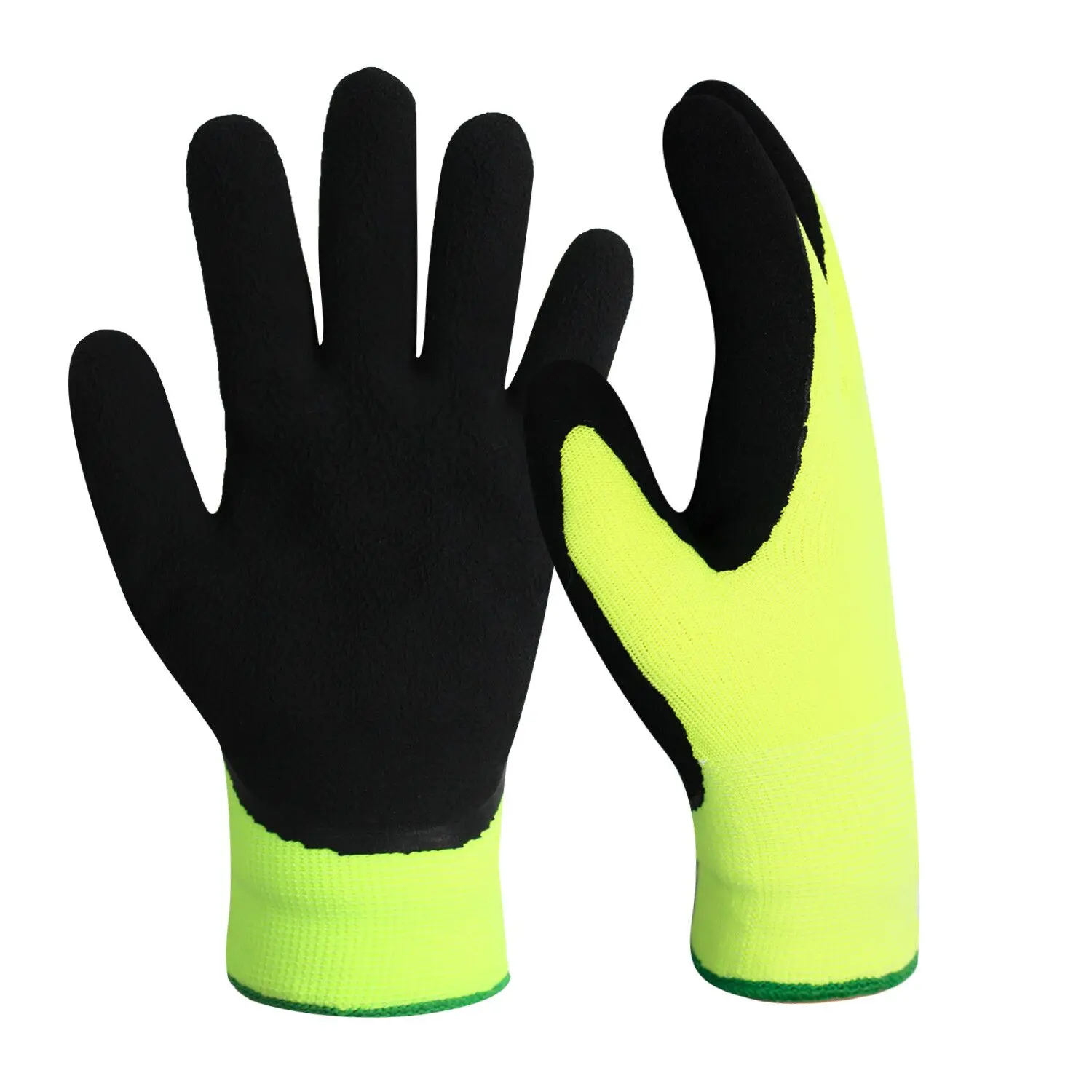 15G Nylon Shell Black Xxl Coated Palm Warm Waterproof Work Latex Gloves Imported Latex Gloves Nitrile