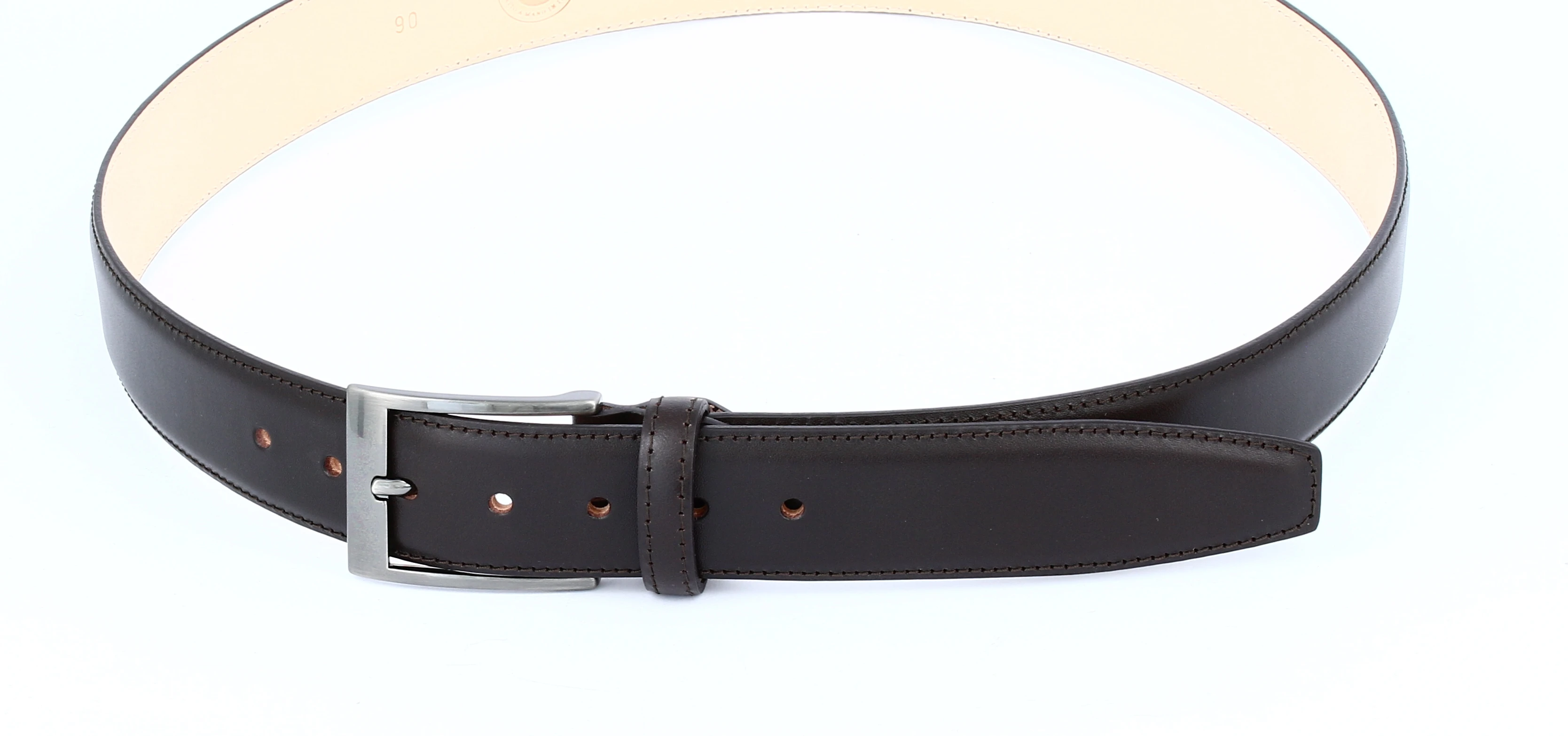 CLASSIC GENUINE LEATHER SEWED BELT CUSTOM LOGO MADE IN ITALY