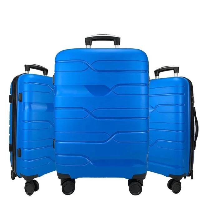 
New Arrival Rolling Luggage Set 3 PCS Easy Carry Trolley Bag Unbreakable Traveling PP Suitcase Set 