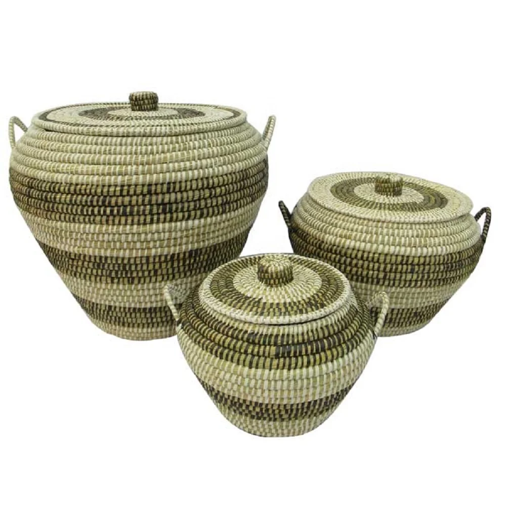 Best quality customized products of Kans Grass & Plastic Ribbon eco-friendly handmade Cheap Price Round Balti