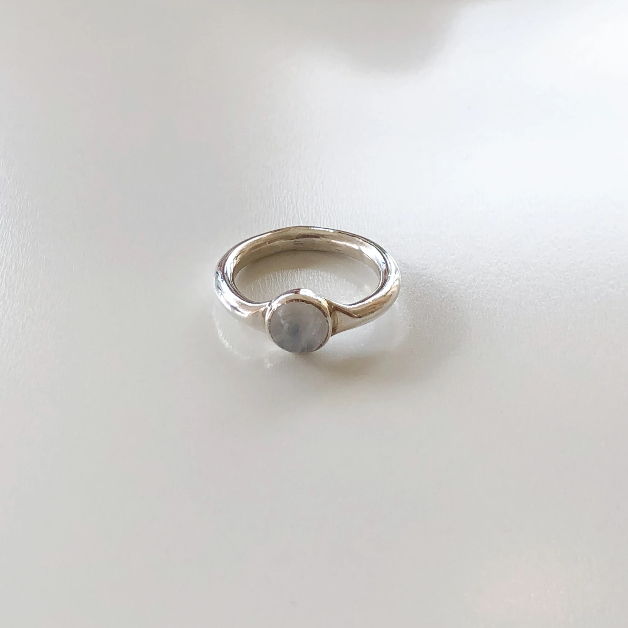 
Korea handmade moonstone 925 sterling silver ring women jewelry 