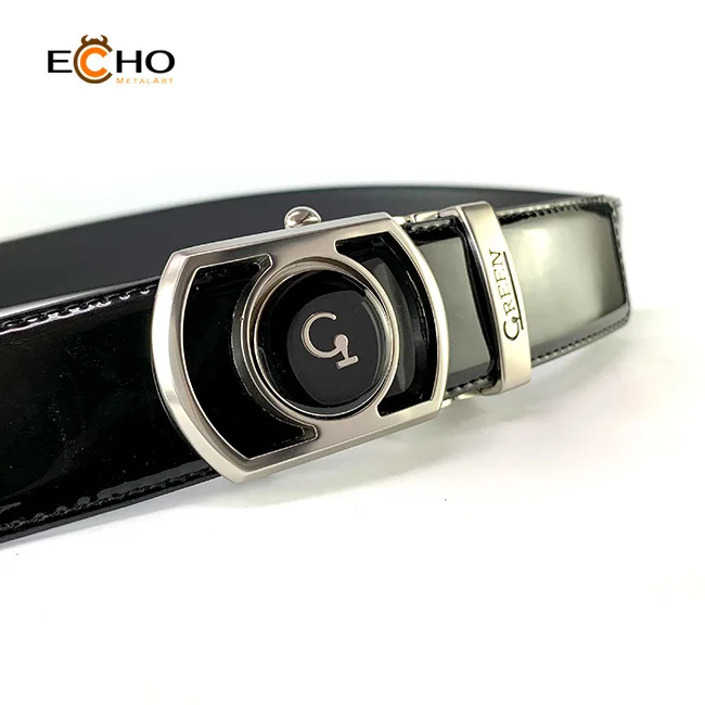 New design buckle and golf marker strap with black pvc leather golf belt
