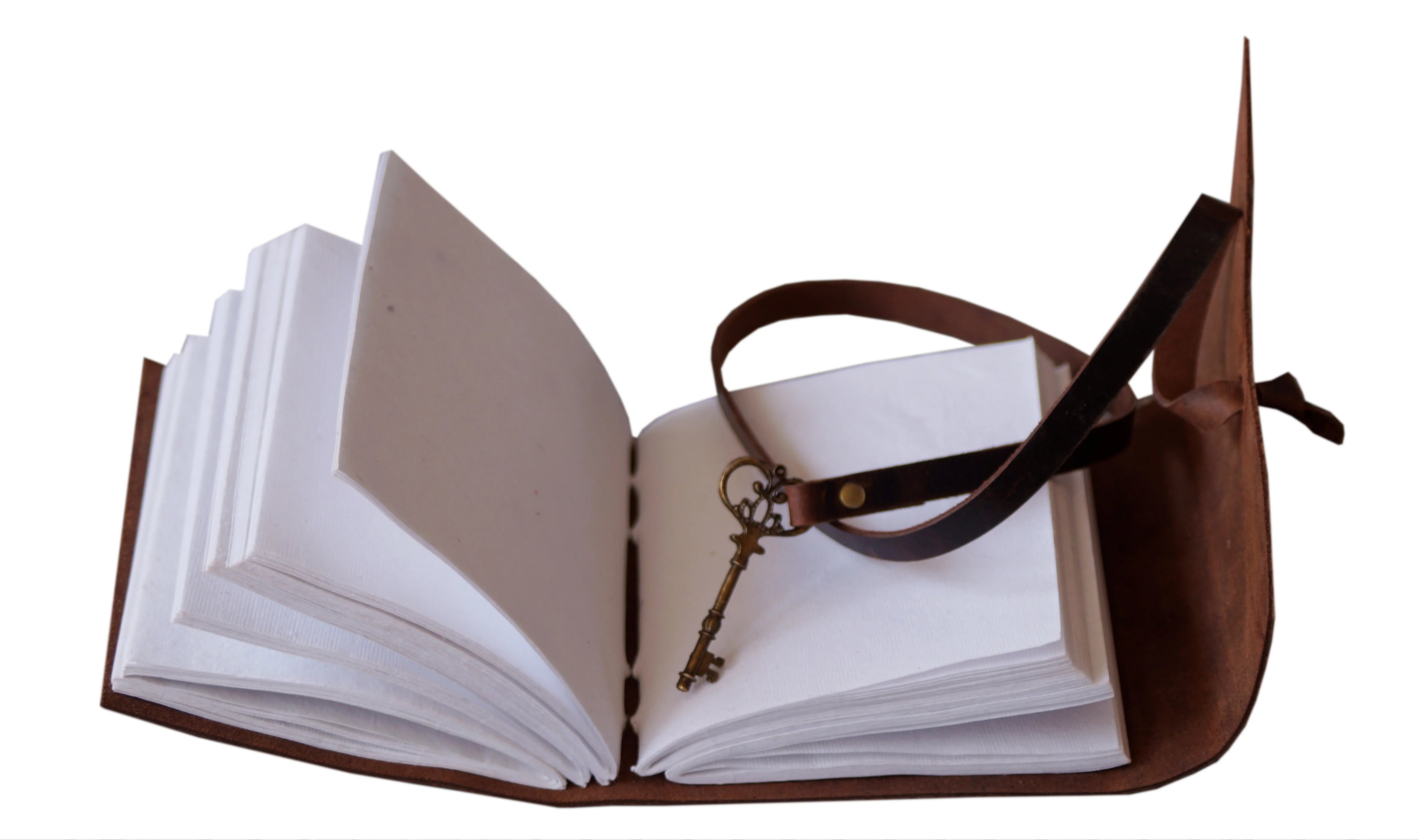 Soft Leather Journal Handmade With Antique Key Lock Design Notebook & Sketchbook Journals Diary