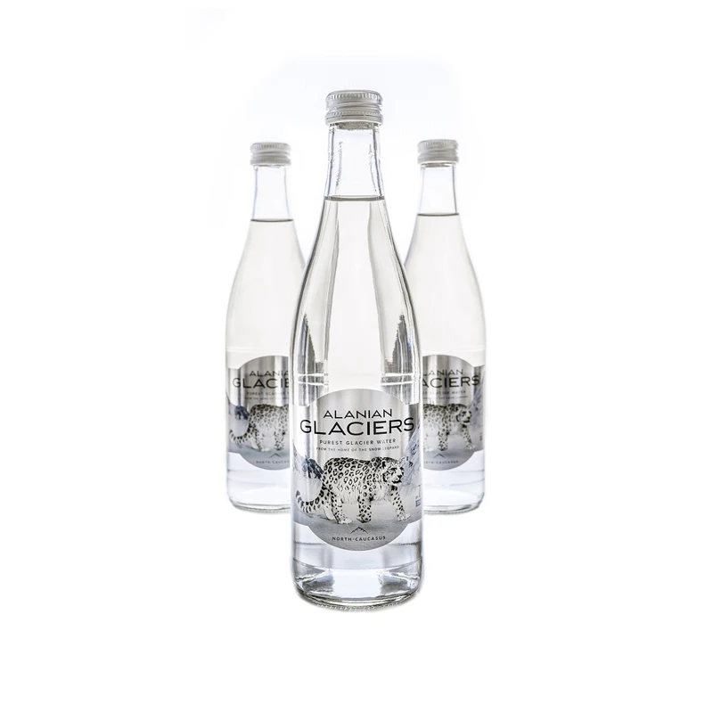 
Pure spring still water, 500ml glass bottles 