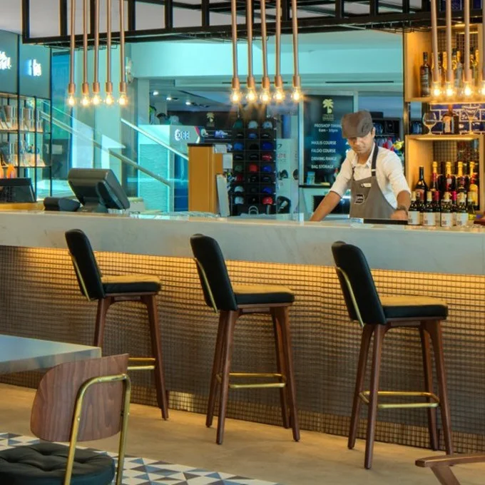 Bar Furniture Supplier Excellent Quality Leather Seat Wooden Stool Chair