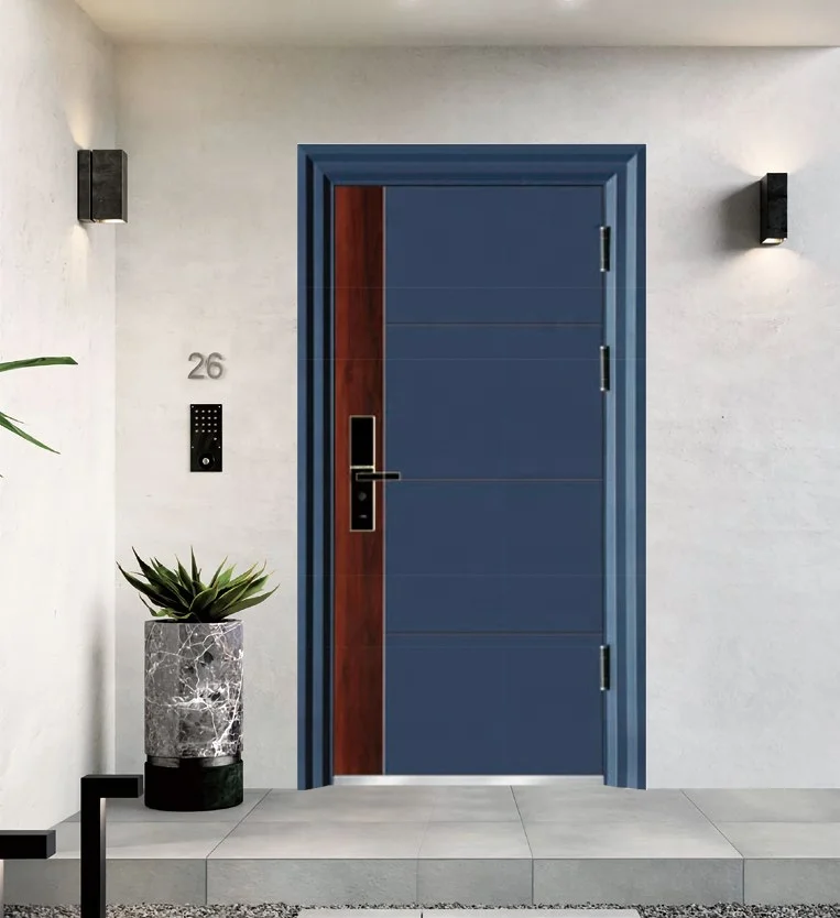 Factory price internal exterior security steel door front entry doors for house