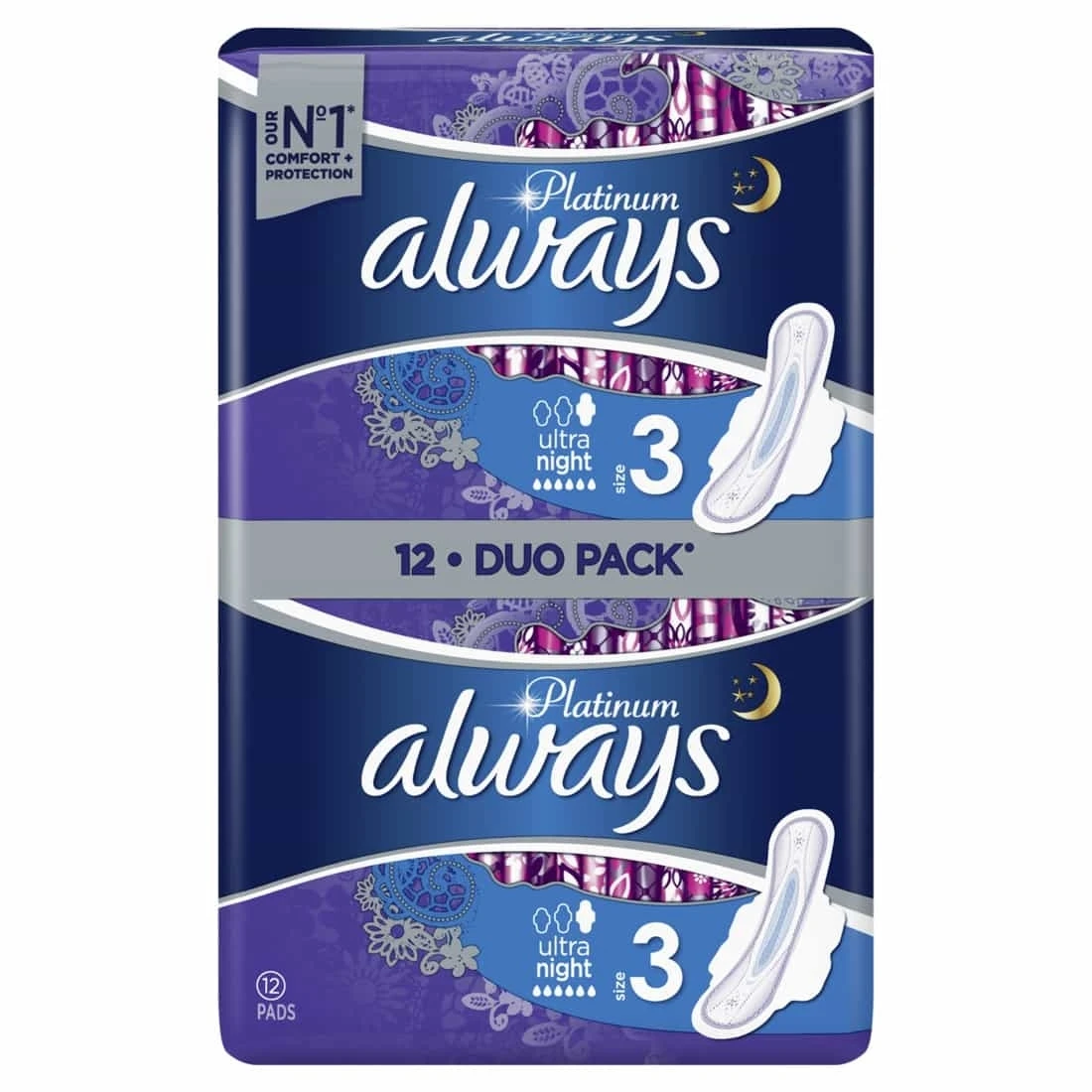 Always platinum ultra night size 3 26 pieces/ 2 packs