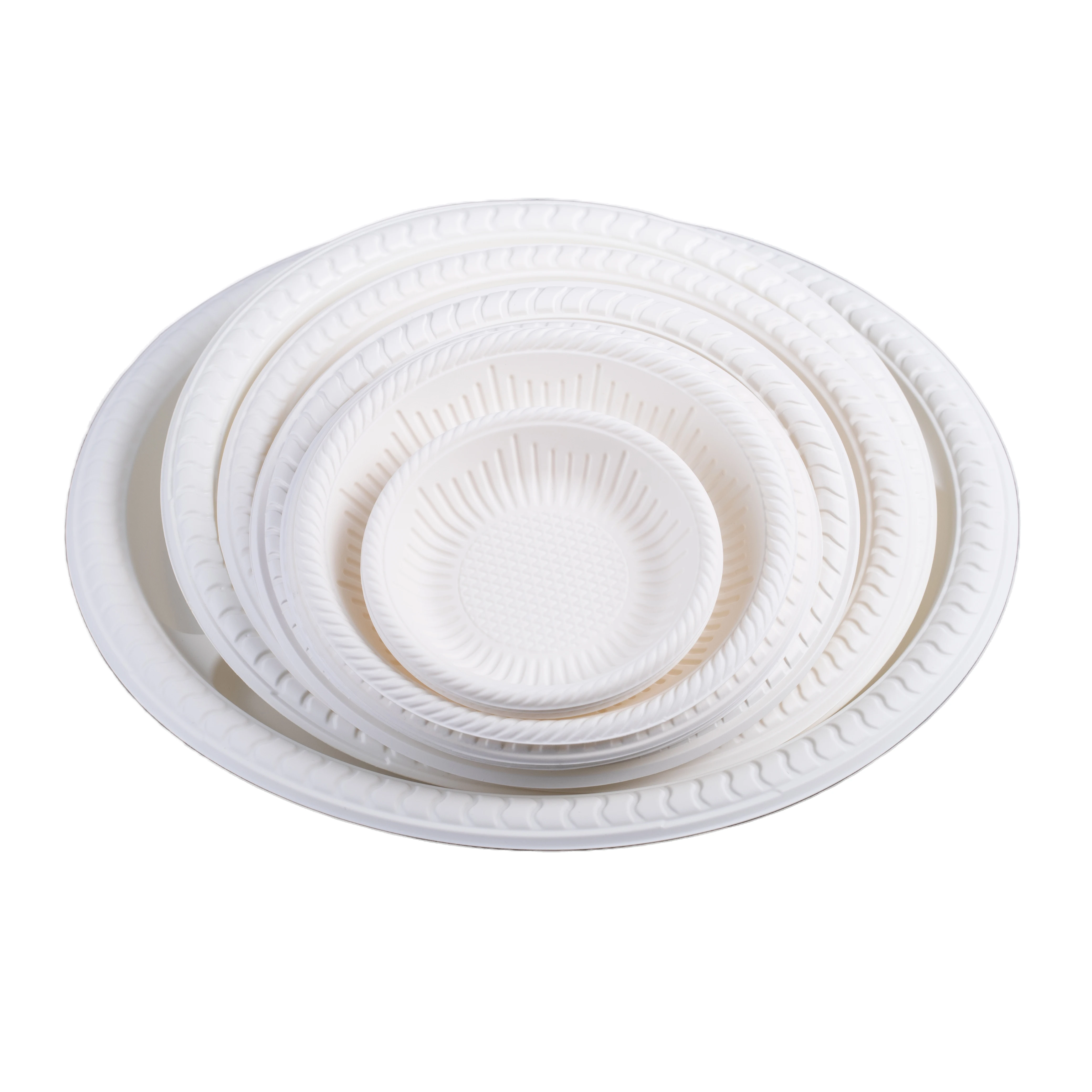 Biosano plastic stackable deep dry food storage container with lid large wedding ice cream meal service tray table charger plate