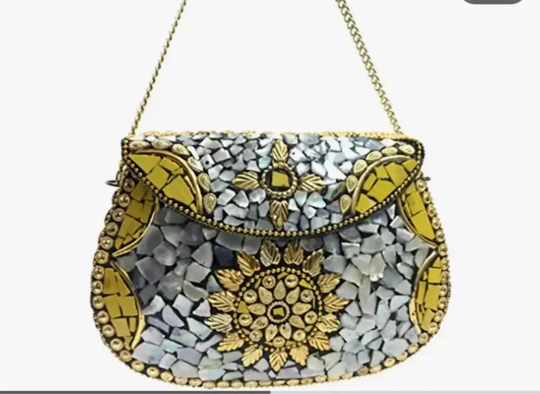 wholesale highest quality handcrafted polished Beautiful customized  mother of pearl fashion handbag  for women from India ,