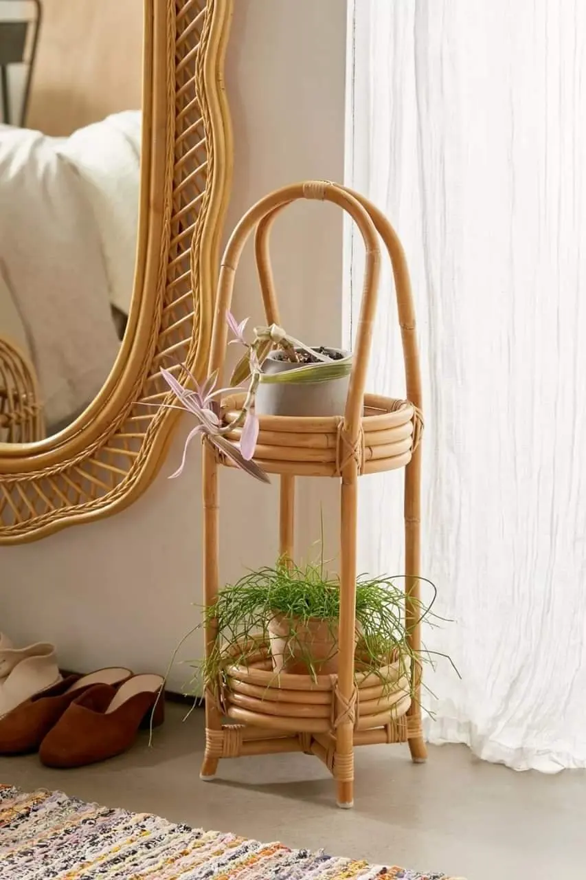 Rattan Indoor Plant Stand, Natural Planter, Rattan Standing Planter Made in Vietnam SRH-028