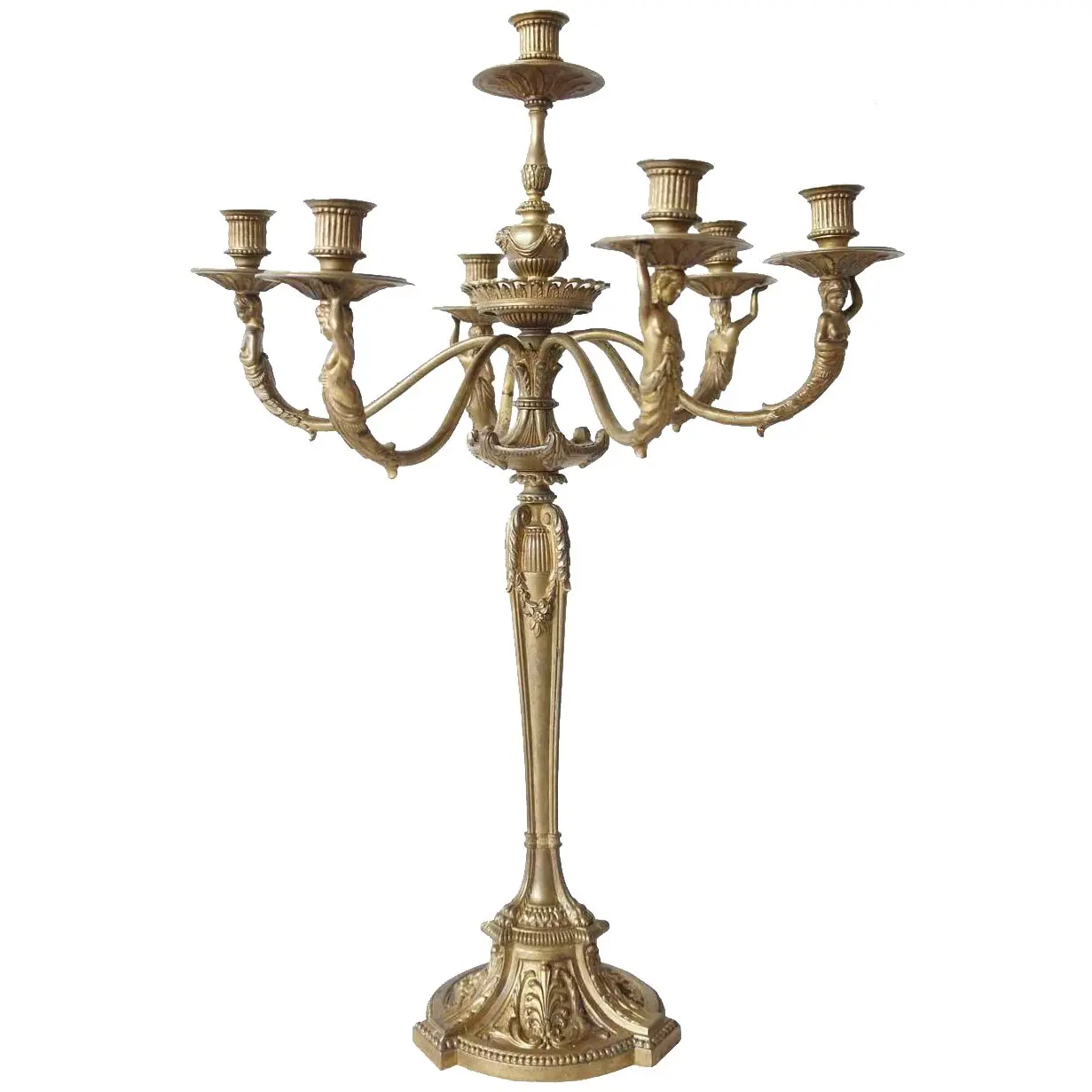 High Quality Antique Polished Golden Candelabra Candle Holder Sconce Candle Holder Candle Stand Holder Christmas Decoration